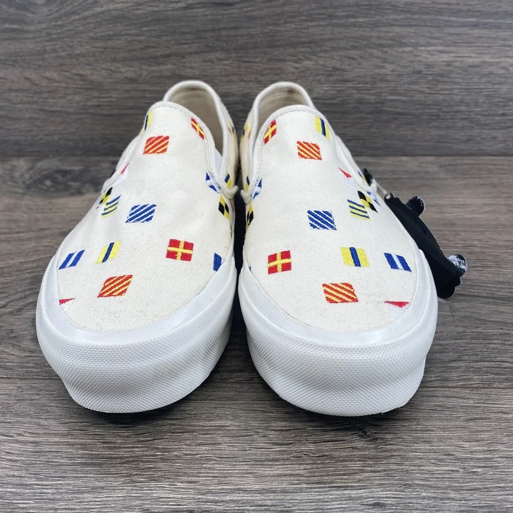 VANS OG Style 48 LX Maritime Flags Slip On Shoes‎ Men's Size 9 White 721454